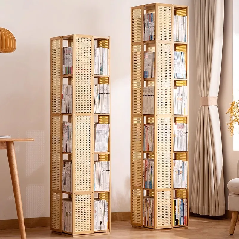 Custom Rotating Bookshelf Bookcase Floor Wall Storage Rack Children's Simple Storage Rack Toy Cabinet Display Cabinet Simple Mul