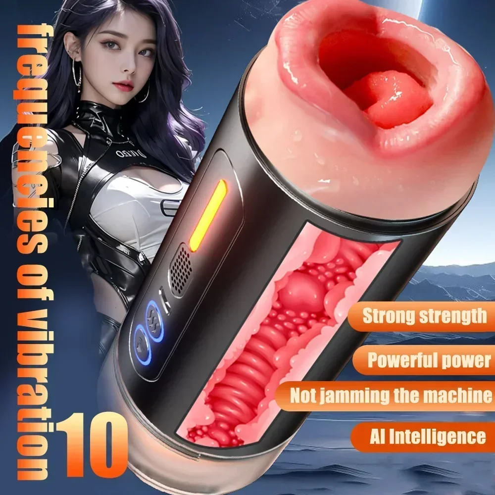 Male Masturbator Toys Automatic Sucking Masturbation Cup For Men Deep Throat Oral Vagina Suction Blowjob Vibrating Sex Machine