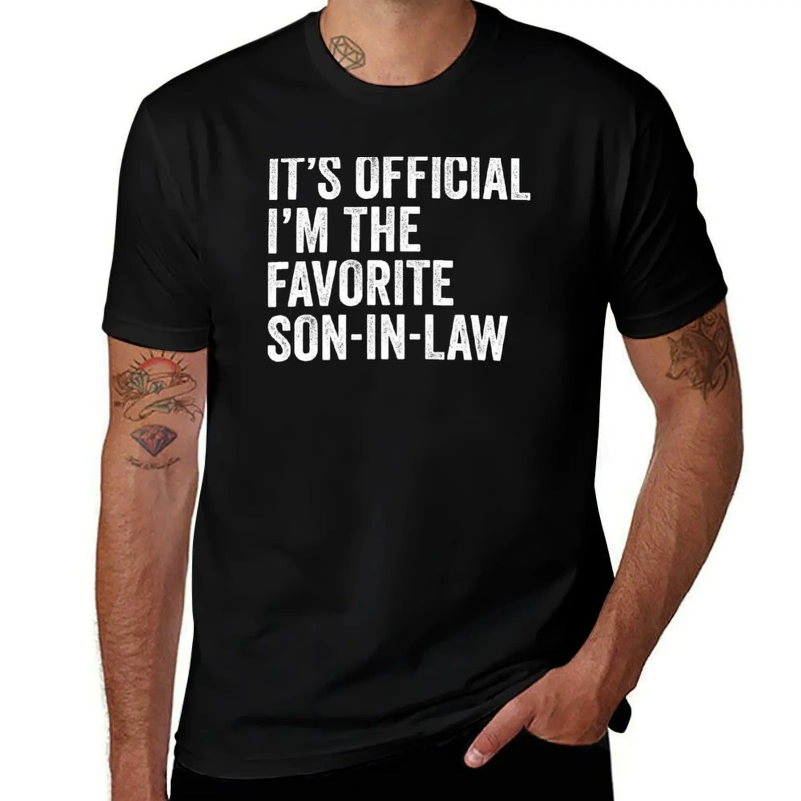 It's Official I'm The Favorite Son In Law T-Shirt Blouse customs plus sizes anime stuff mens plain t shirts