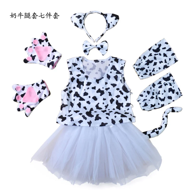 Costumi Cosplay di mucca da spettacolo animale per la giornata dei bambini per gonna Tutu principessa cartone animato per ragazze e ragazzi