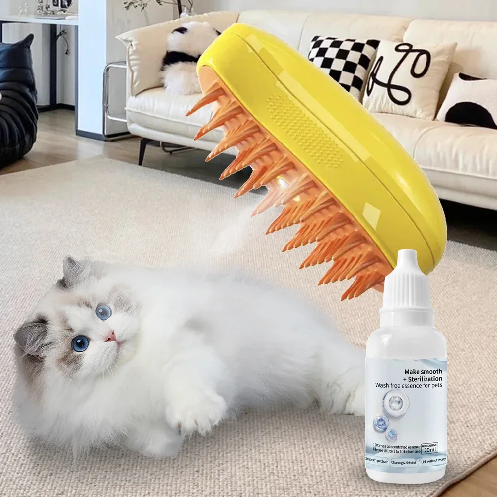 3-5pcs Cat Steam Brush Wash Free Essence Hair Serum Animal Grooming Essence Cat Dog Depilation for Cat Steamy Brush Pet Cleaning