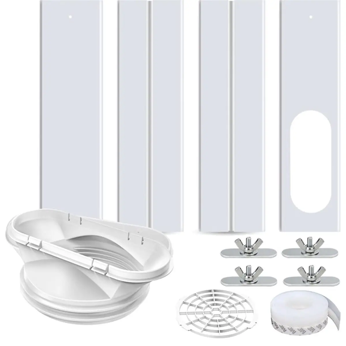 HGHO Portable Air Conditioner Window Kit,2-in-1 Universal Window Seal,Mobile A/C Window Vent Seal Kit
