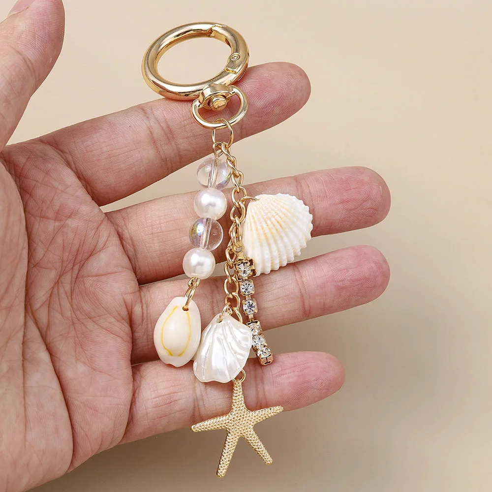 Aihua Bohemia Sommer Strand Niedlicher Seestern Muschel Schlüsselanhänger Schlüsselringe für Männer Frauen Handtaschenanhänger DIY Y2K Schmuck Geschenke – Detail 14