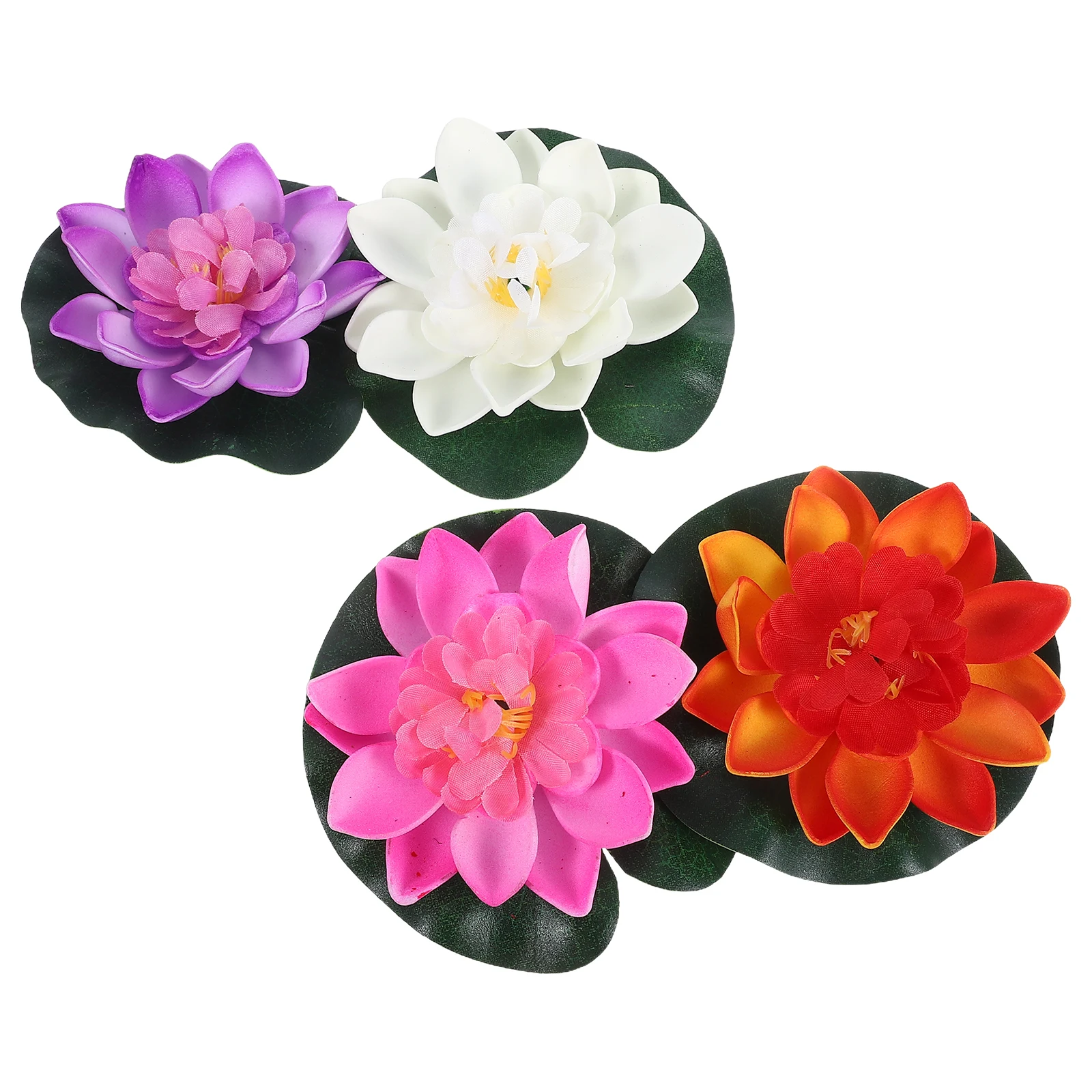 

4Pcs Floating Lotus Flowers for Pool Aquarium Decoration Realistic Eva Fake Water Lilies Garden Pond Wedding Party Indoor