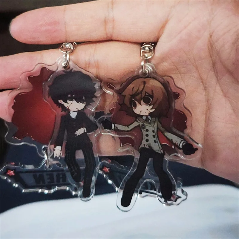 Llavero de acrílico con colgante de cosplay de Amamiya Ren Akechi Goro, adorno para bolso, 2 piezas, accesorios, joyería