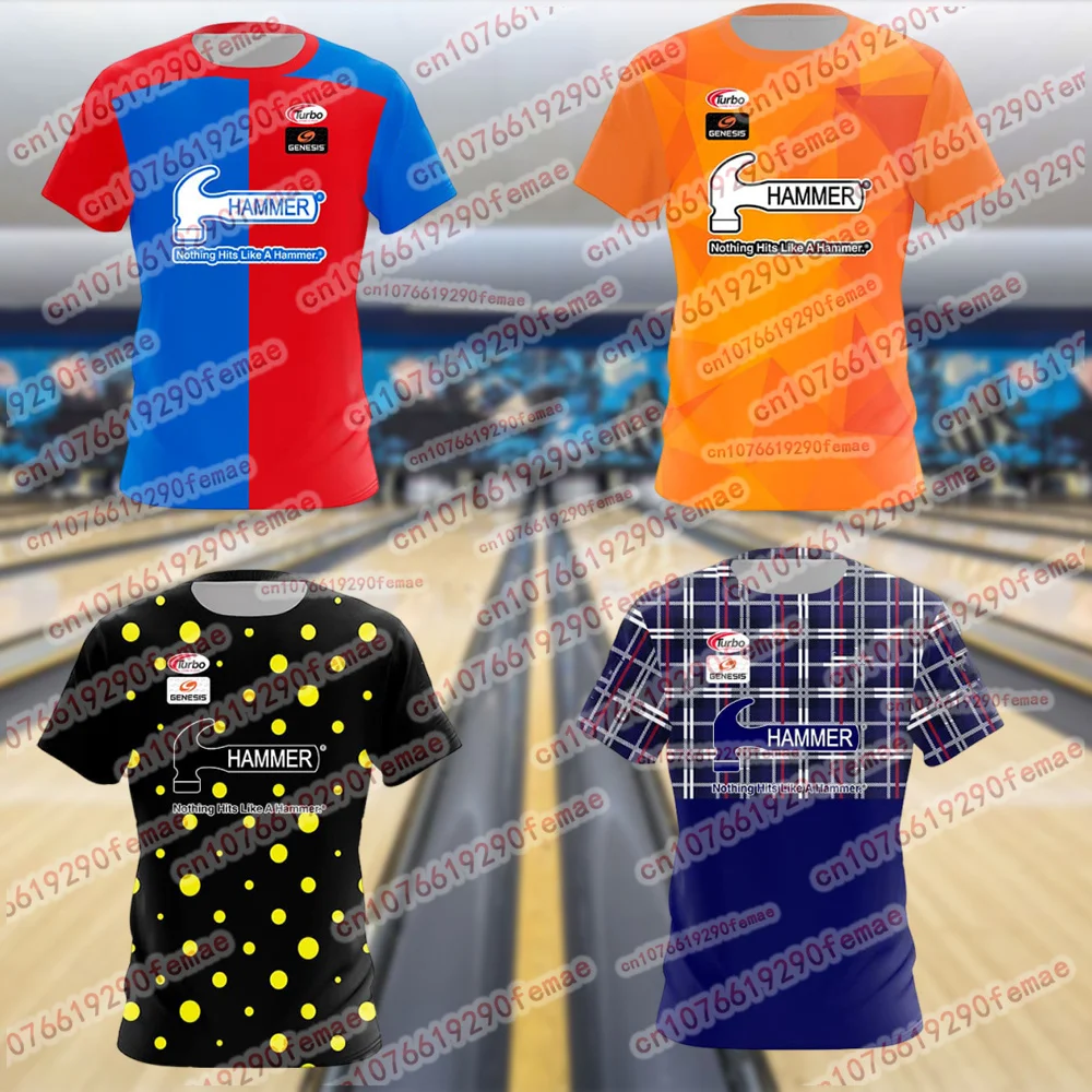 

2025 Новая мужская спортивная футболка для боулинга для повседневного уличного отдыха, модный и удобный топ с круглым вырезом