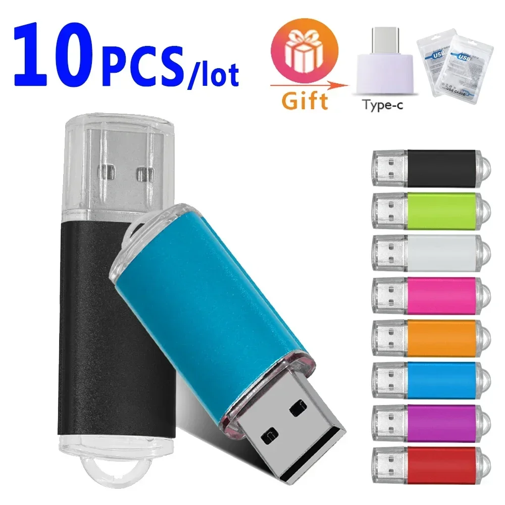 10 teile/los Logo Kostenloser USB Pendrive Metall 32 gb 16 gb 8 gb 4 gb USB Pendrive Bunte Clip Sticks Fotografie groß Geschenk Individuelles Logo