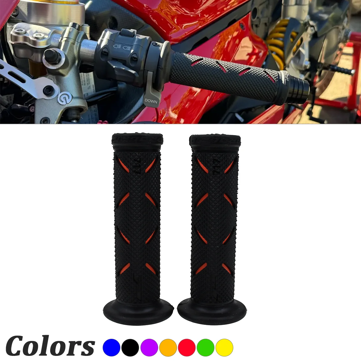 

Motorbike Grip Rubber Non-slip Universal Motorcycle Moto Handles Cover Handlebar DIY Accessories for Ducati Benelli Honda Suzuki
