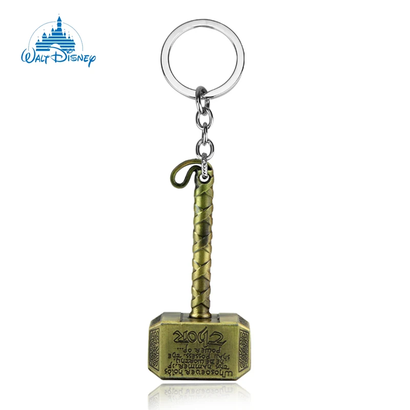 Disney Marvel Superhero Thor Keyring Vintage Mjolnir Punk Keyholder Fashion Trend Avengers Car Keychain Accessories For Men