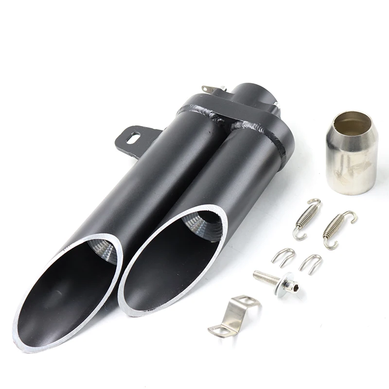 Motorcycle Double Hole Universal Exhaust System Connecting Pipe Yoshimura For ZX6R Msx125 Gsr750 Crf450 Z800 Z750 F900r Xmax300