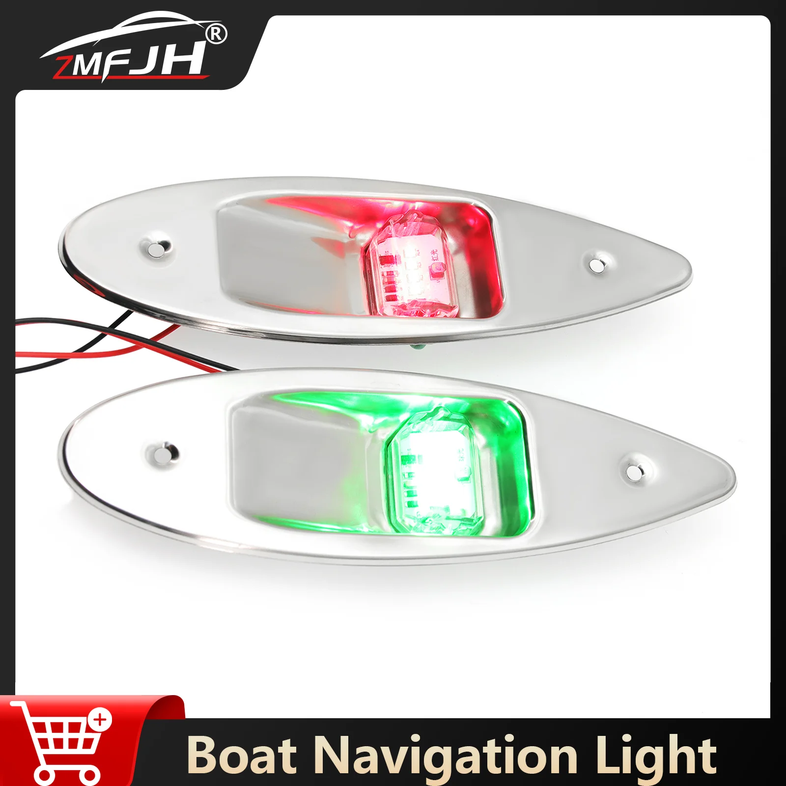 

2PCS Waterproof Boat Navigation Light LED Boat Side Light Corrosion Resistant Signal Lamp Red/Green Light For Marine Boat