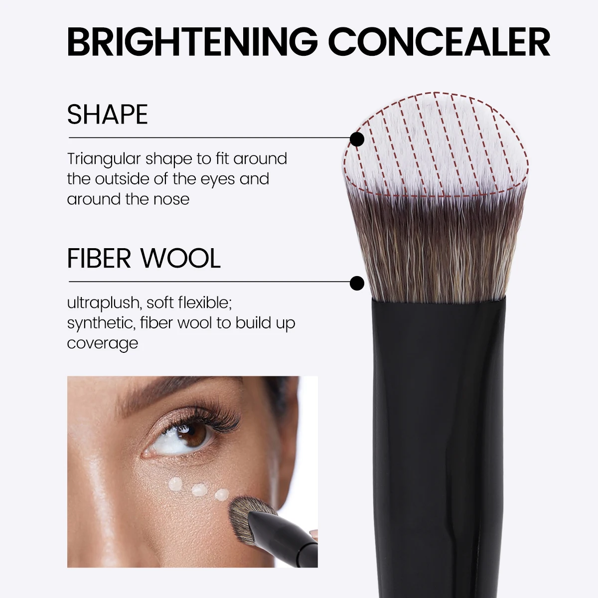 Maange 1pcs unter den Augen Concealer Make-up Pinsel abgewinkelt Dreieck Foundation Concealer Pinsel zum Mischen flüssiger Creme Beauty Tools