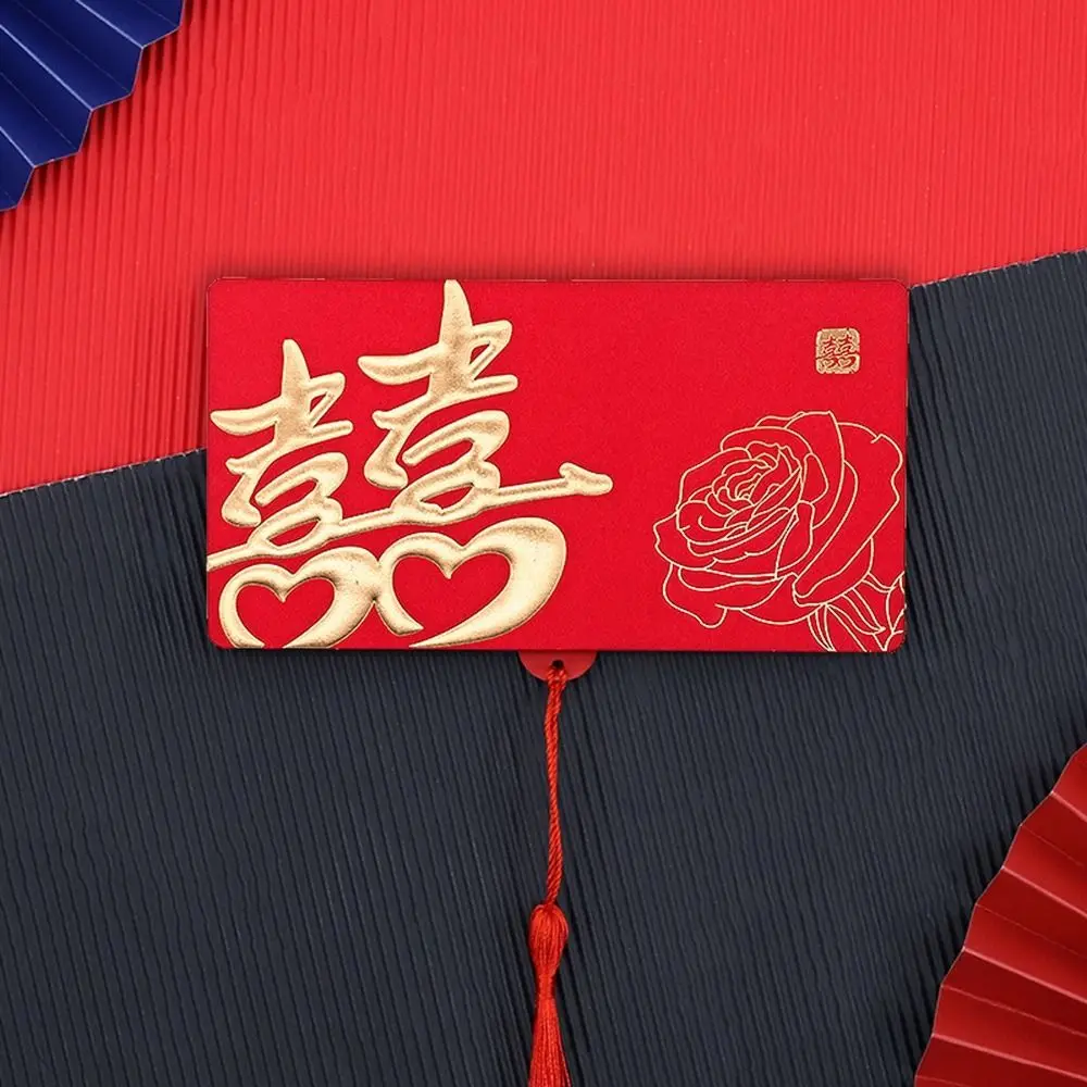 Creative Paper Folding Red Envelope 10 Card Positions Traditional Lucky Red Packet Large Capacity Chinese Style HongBao New Year
