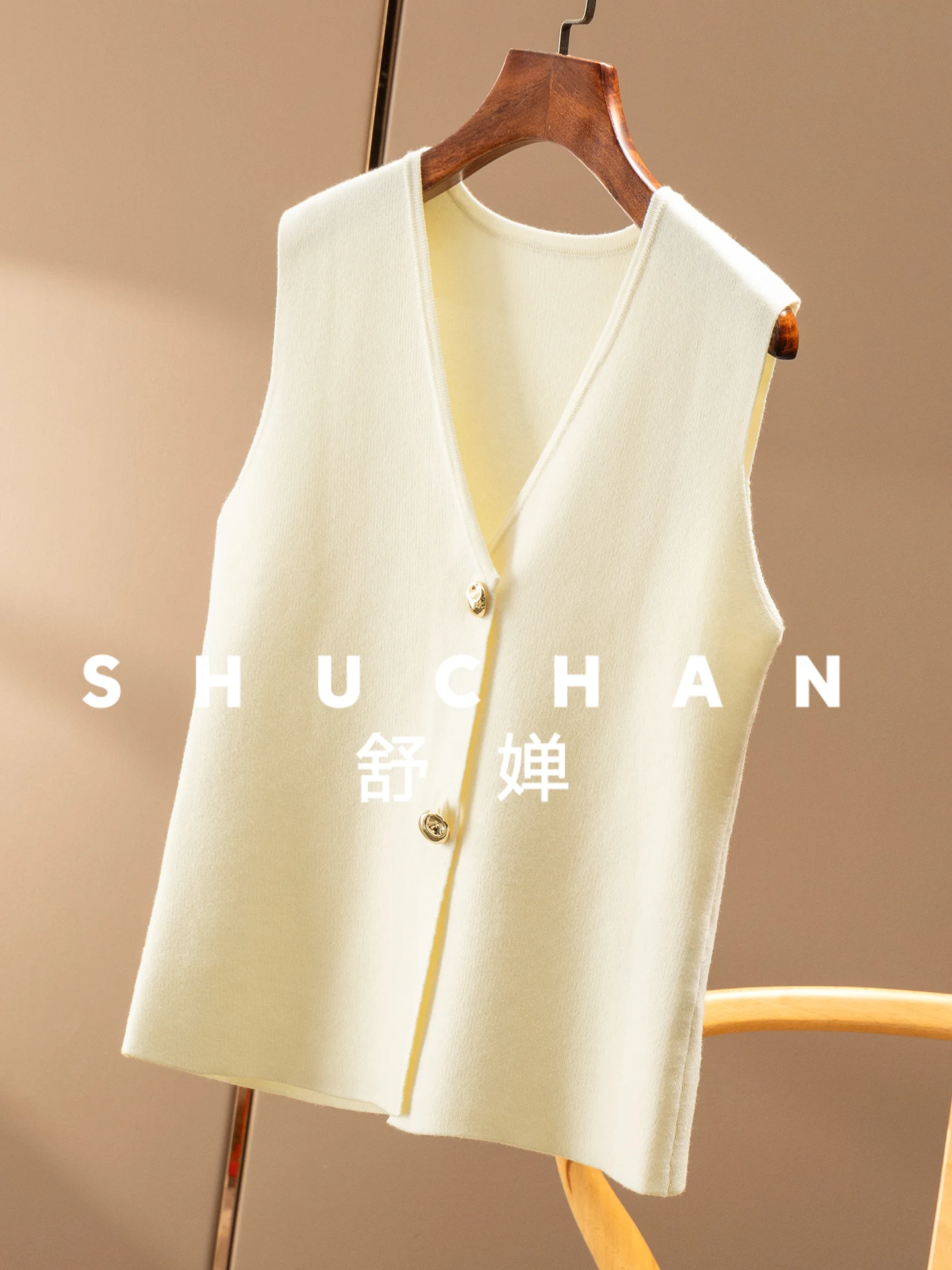 Worsted Wool Four-pin Waist Vest Cardigan Women's 44F3  Knit Vest Sleeveless Top Women Sueter Mujer Invierno 2025