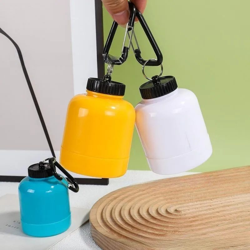 200 ミリリットルドラえもん薬粉末ボトルポータブルプロテインパウダーボックスアウトドアスポーツ収納キーホルダー付き健康漏斗薬箱