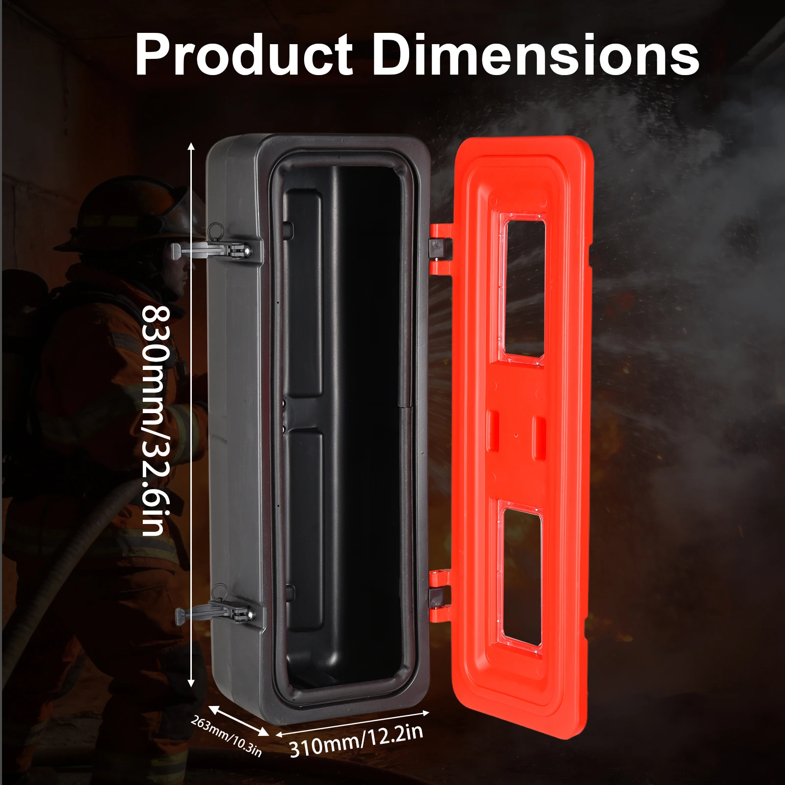 Weatherproof Fire Extinguisher Holder Case for Vehicles, Heavy Duty Red Cabinet Box for 10lb 20lb Extinguishers, Waterproof Mount Storage for Cars Trucks Boats, Secure Quick Access Wall Mount Bracket with Durable Anti Corrosion Build