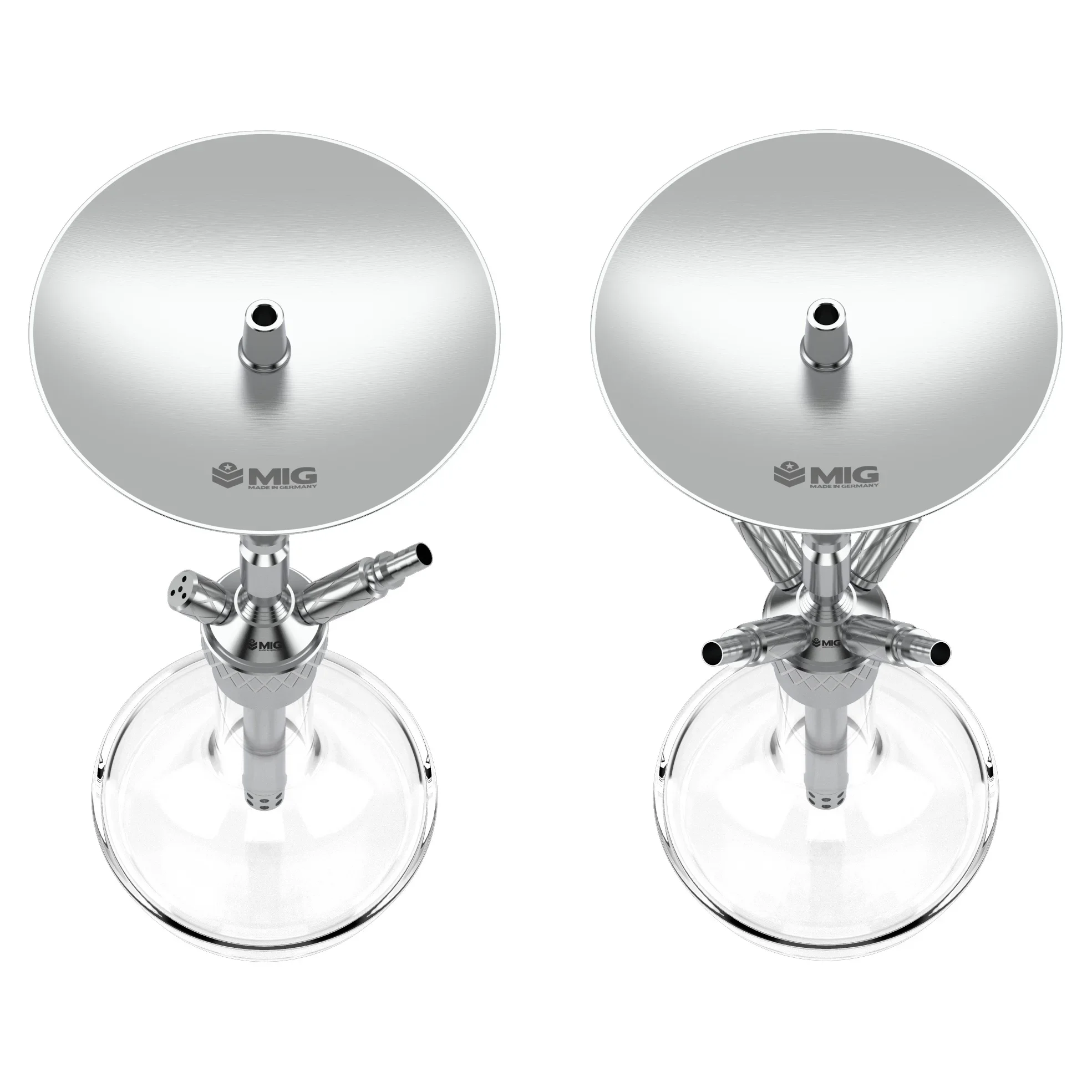 MIG MINIME X Hookah Shisha Set 304 Food Grade Stainless Steel With Glass Bottle 4 Pipes