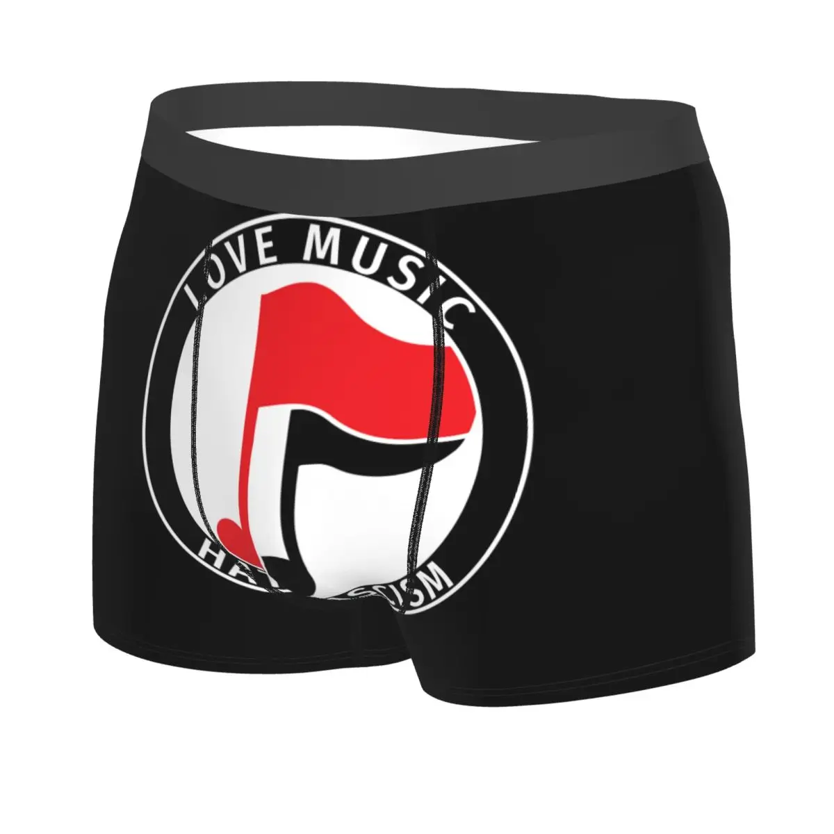 Antifa Love Music Underwear Men Sexy Printed Custom Boxer Shorts Panties