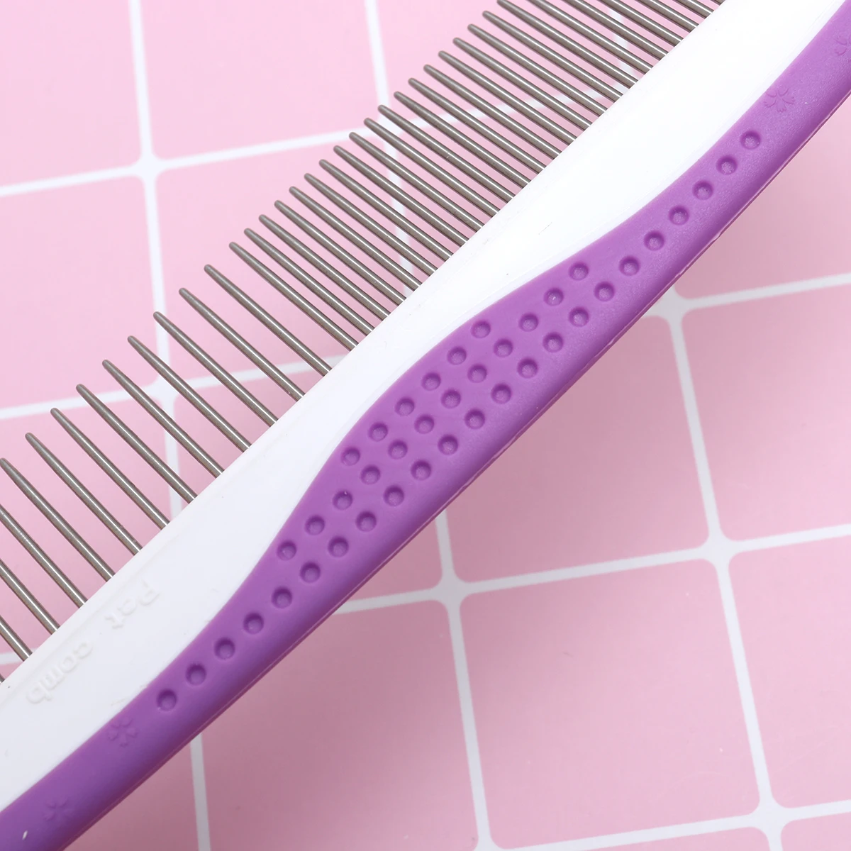 

2Pcs Dog Grooming Combs Stainless Steel Round Head Size Nonslip Grip Pet Grooming Tools for Flea Removal Pet Comb