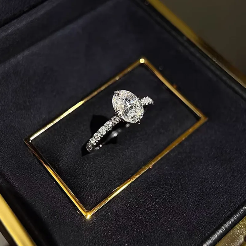 Xiaoyan 100% S925 Silver Ins Style Daily Simple and Versatile 6 * 8 Elliptical Ring Women's Anniversary Commemorative Gift