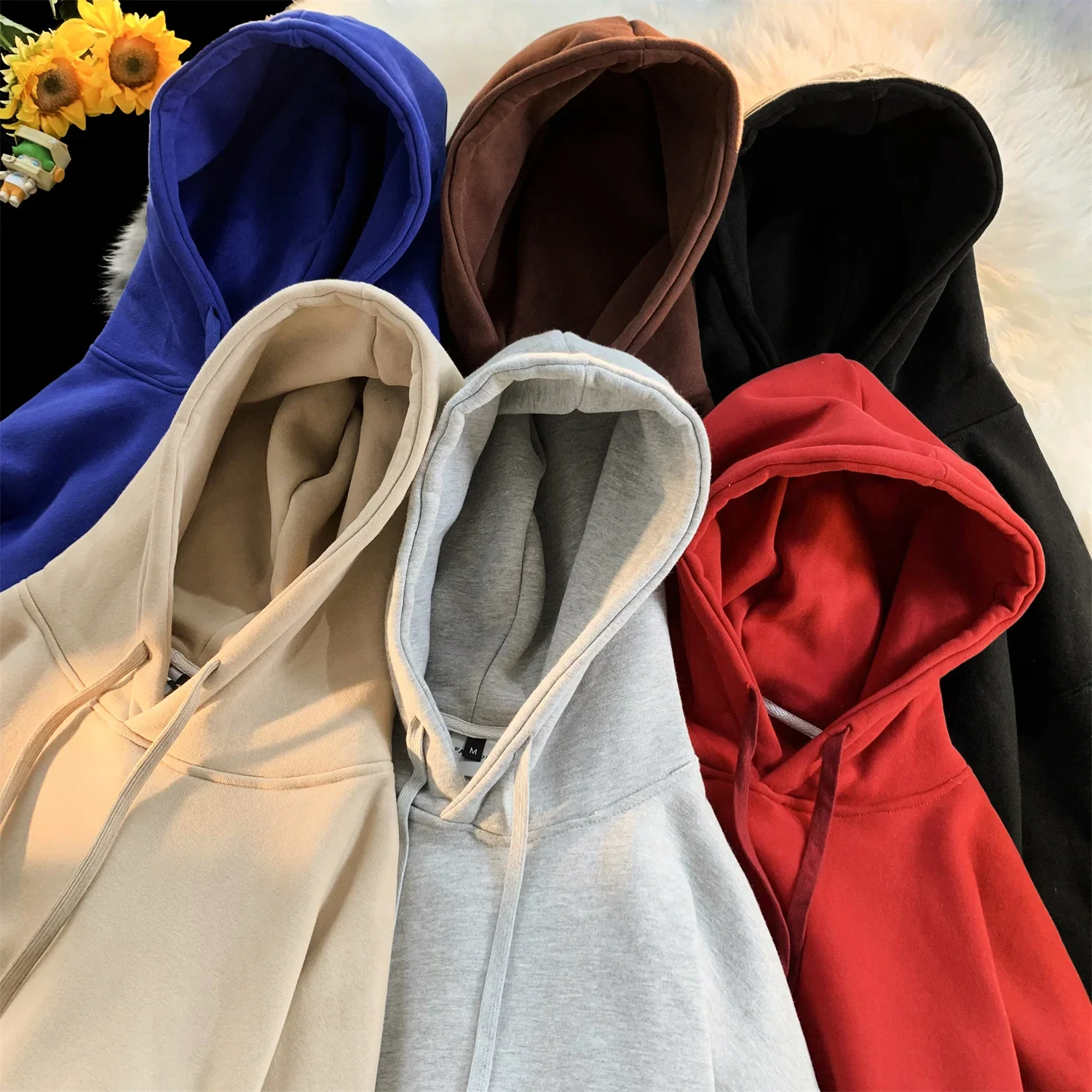 Essentials Hoodies Sweatshirt Male Pullovers Hooded Sweatshirts Streetwear Men Solid Color Sweatshirts Man Original Brands Men\'s