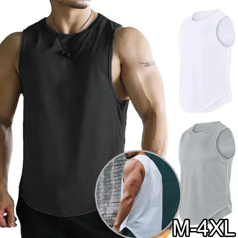 

Summer Quick Drying&Breathable Vests for Men Tank Tops Men's Sleeveless T-shirt Round Neck Running&Fitness Muscle Training Tops