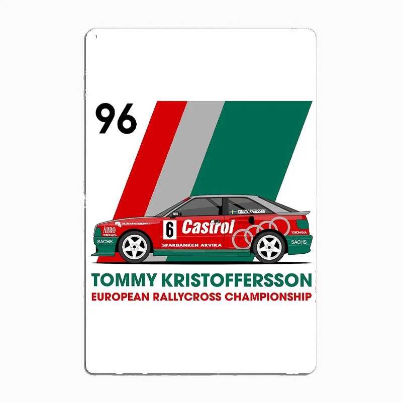 Tommy Kristoffersson Rallycross Car Vintage Metal Poster Sign Club Custom Indoor Wall Tin Sign Room Decor Home Decor