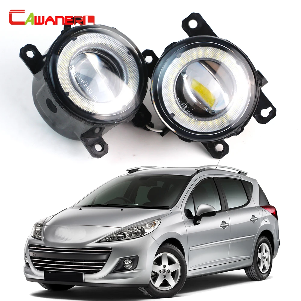 2 Pieces Car Front Bumper LED Fog Light Angel Eye Daytime Running Lamp DRL 30W H11 12V For Peugeot 207 CC SW Hatchback 2006-2012