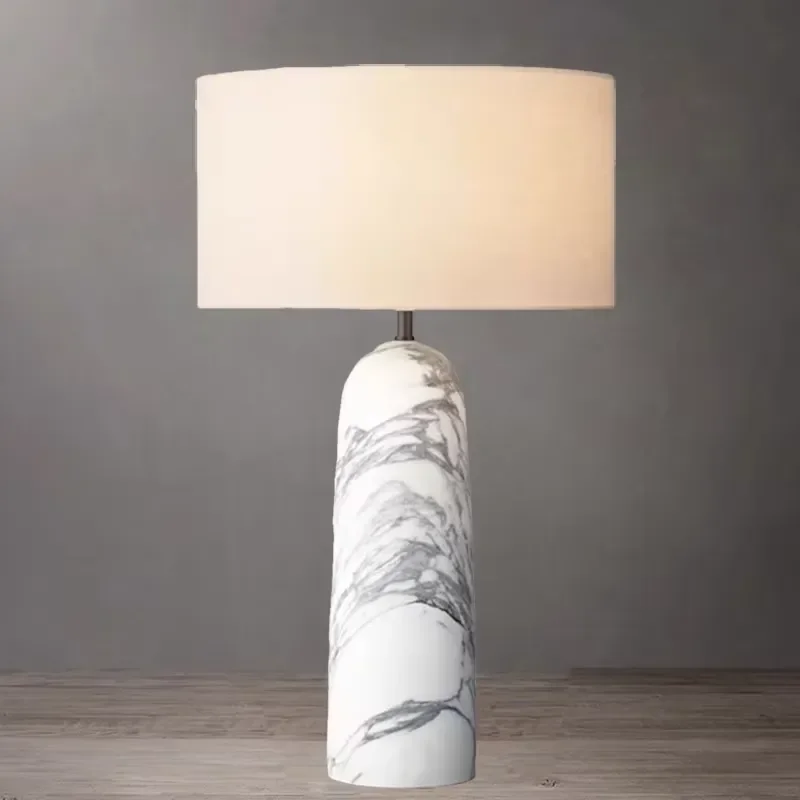 Custom Marble Texture Water Transfer Decorative Lamp Hotel Room Desk Light