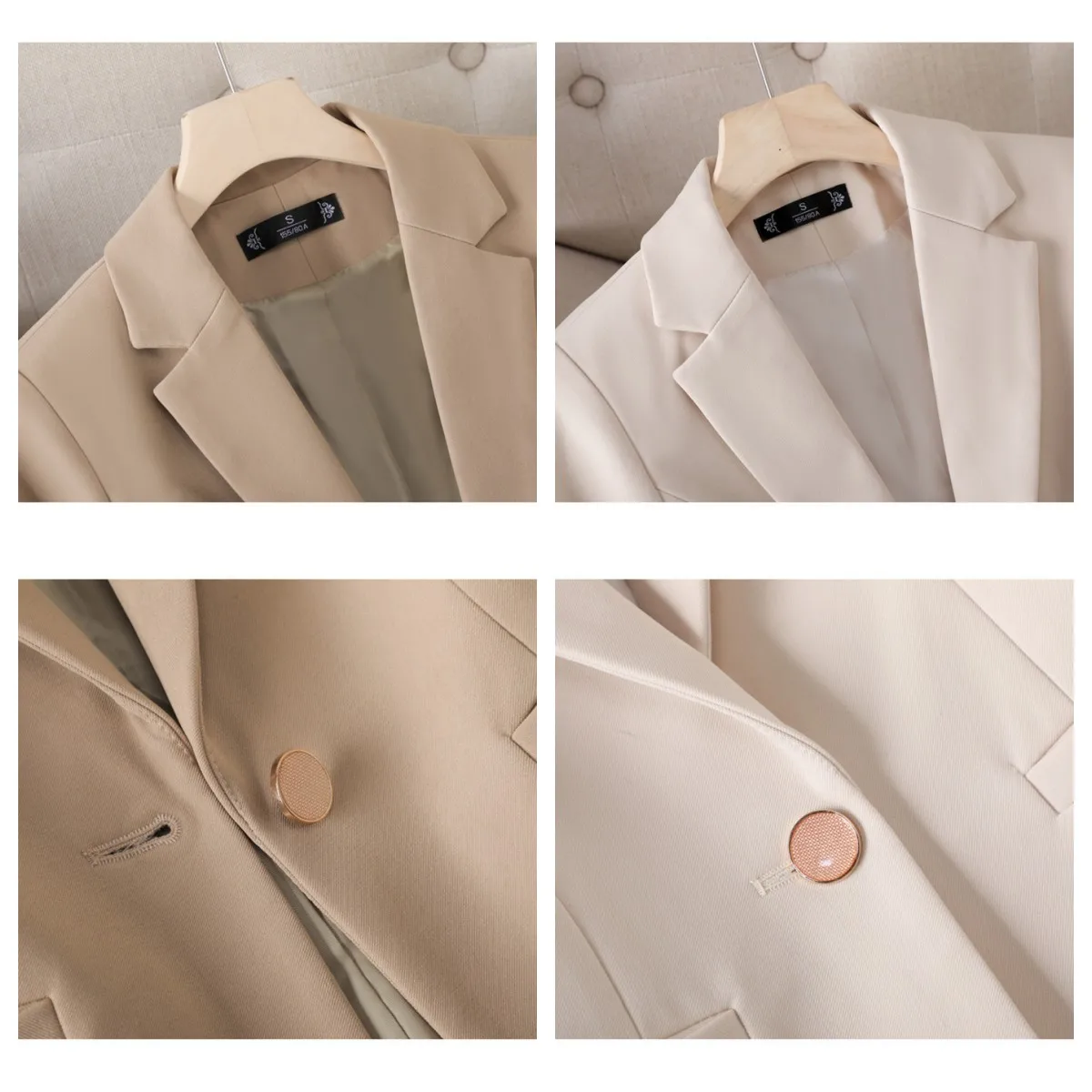 Fashion Office Ladies Blazer Women Formal Jacket Long Sleeve Khaki Apricot Black Female Business Work Wear Coat Autumn Outerwear