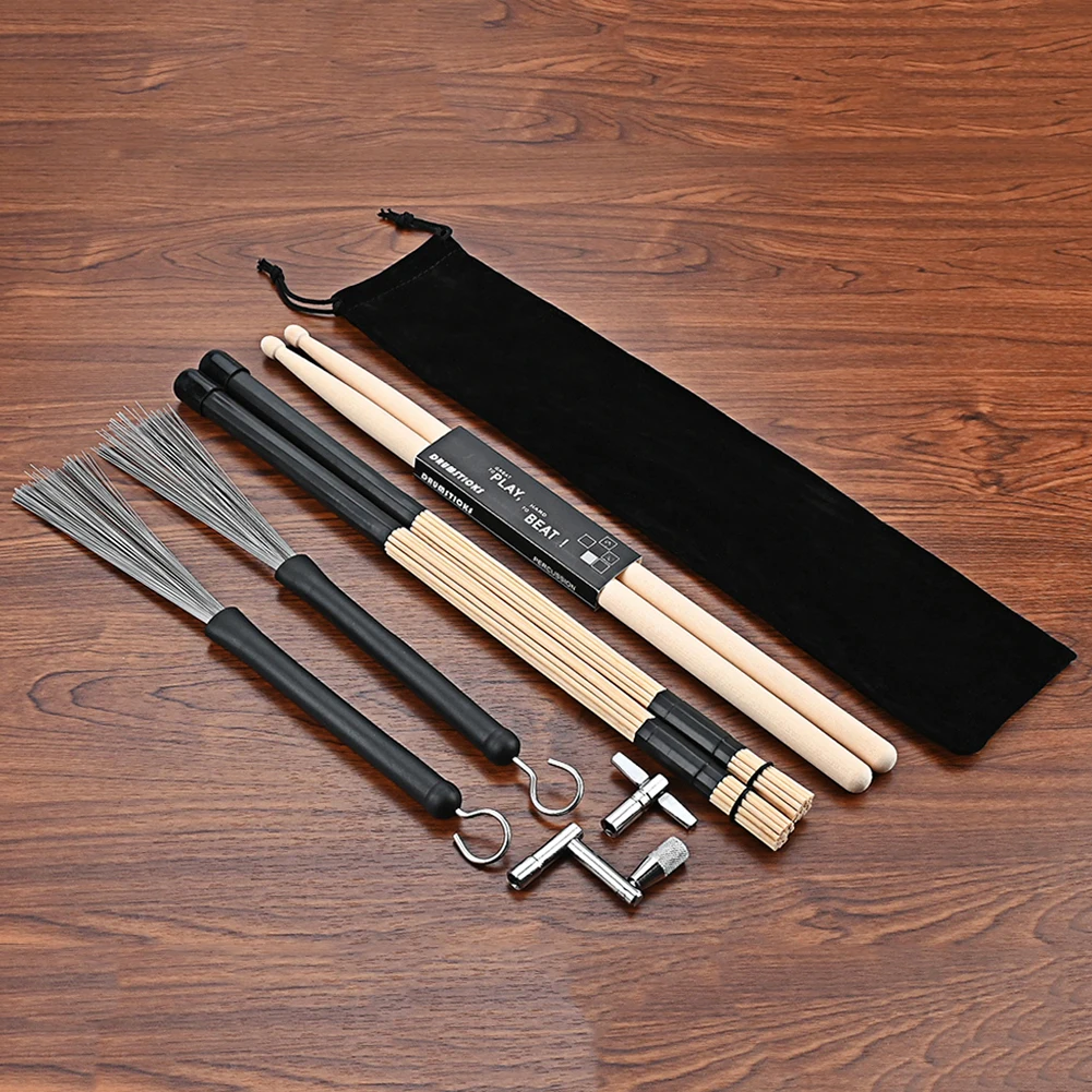 أفخاذ طبل فرشاة سلك المهنية قضيب طبل فرش قرع أداة الملحقات لمحبي الموسيقى الصوتية الجاز الشعبية