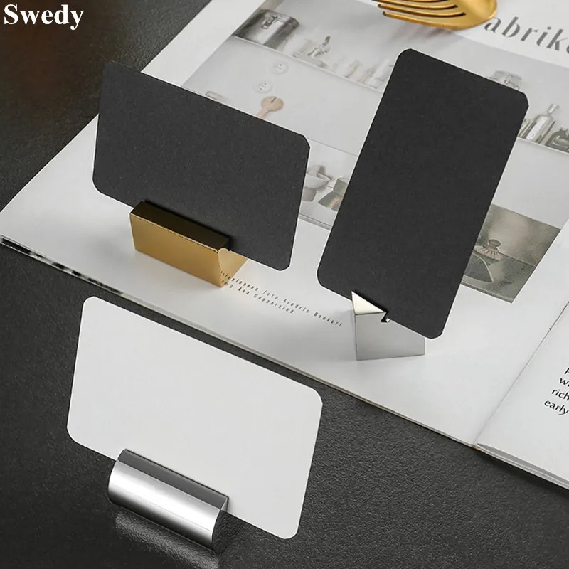 Stainless Steel Table Number Name Place Card Holder Menu Memo Price Label Paper Tags Wedding Photo Picture Sign Holder Clip