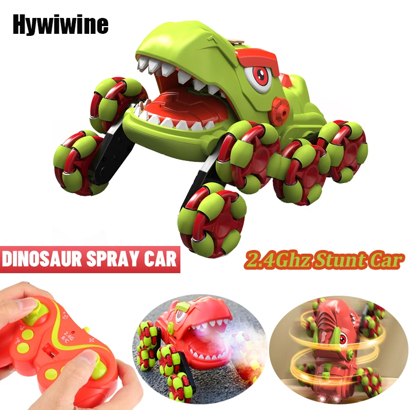 

Радиоуправляемая игрушечная машинка-динозавр с дистанционным управлением и 360° ° Светодиодные фонари Spin Mist Spin, 2,4G, электрический дрифт-автомобиль, подарок для детей, мальчиков и девочек