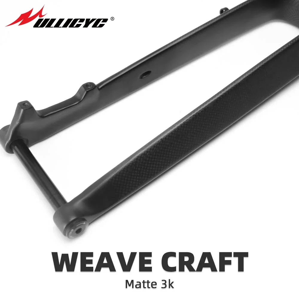 ULLICYC 3K Full Carbon Fiber T800 New Mountain Bicycle Front Fork Tube Thru Axle15*100mm 26/27.5/29 MTB Bike Accessories