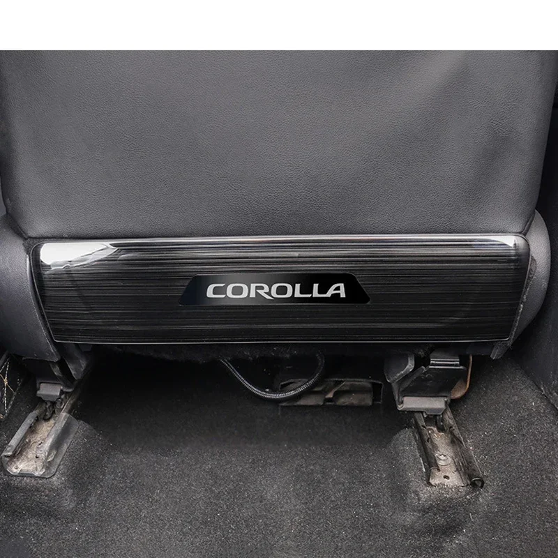 For Toyota Corolla Interior Rear Seat Anti-Kick Pad Cover Car Accessories Interior Black/Silver/Carbon Fiber