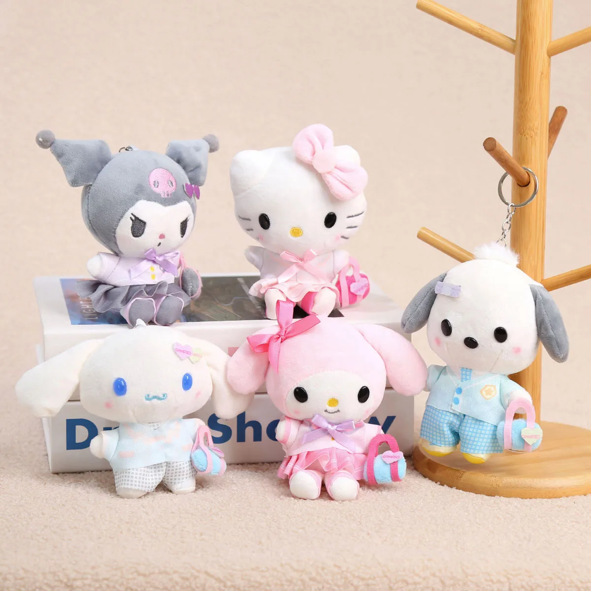 

Cute Plush Doll College Style Uniform HelloKitty Keychain DIY Decorative Schoolbag Accessories Kitty Cat Plush Pendant Gift