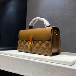 Couro Bolsa de Ombro Crossbody para Mulheres, Cadeia De Diamante, Bolsas De Ombro, Marca Original Designer, Novo