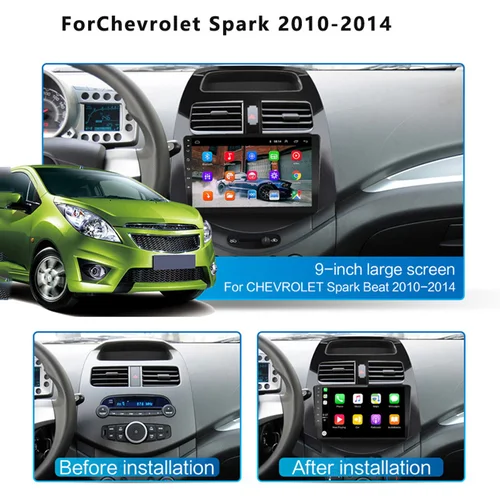 Imagen 2 del producto Radio de coche Android 16 de 2 Din para Chevrolet Spark Beat Matiz Creative 2009-2016 reproductor de vídeo Multimedia navegación GPS Carplay RDS
