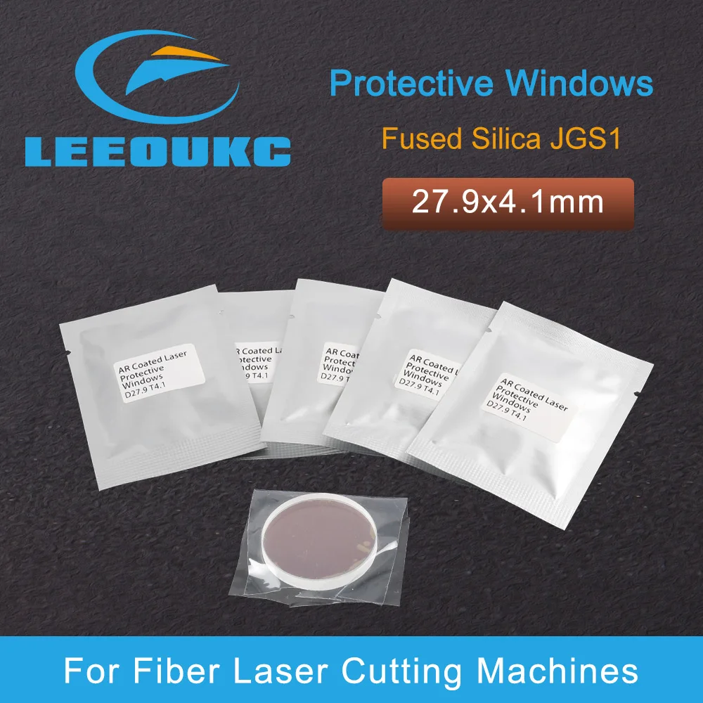 Raytools Fibra de Proteção do Laser Lente Vidro 28*4 27.9*4.1 mm Usado para Raytools Eclaser Bodor Laser de Fibra de Corte 100 Peças Lote