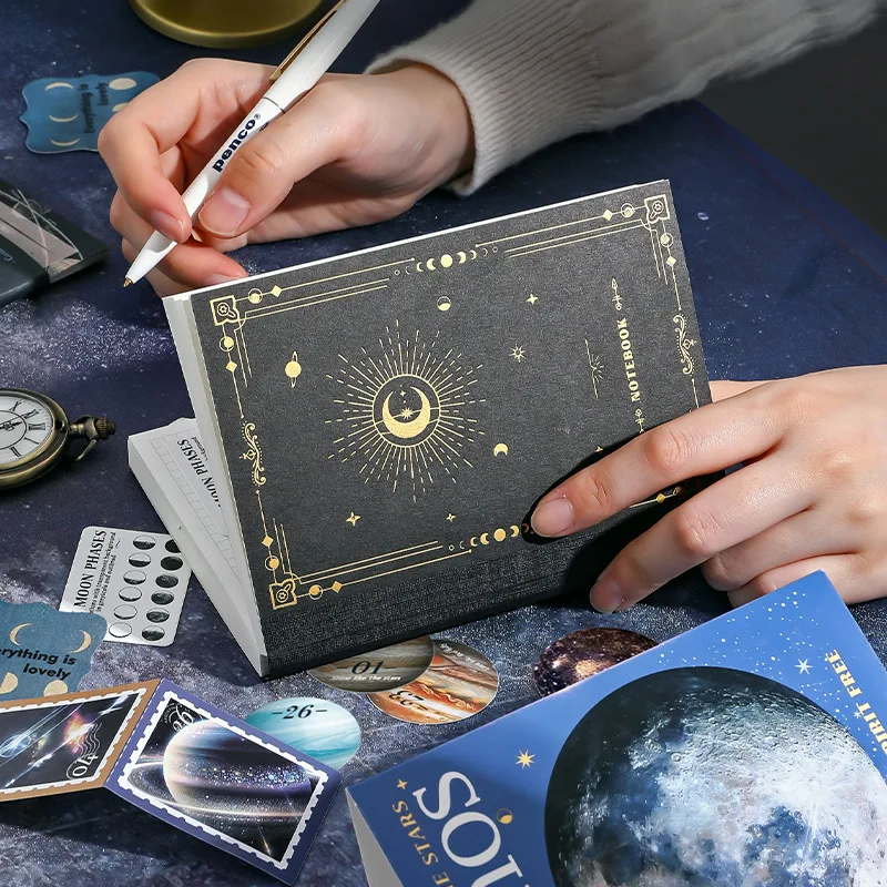 154Pcs All-In-One Cosmic Themed Gentle Niche Stickers, Aesthetic Starry Sky DIY Collage Supplies for Bujo/Collage/Journal, Perfect