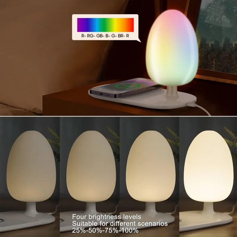 2 in 1 bedside desk lamp wireless multifunctional phone fast charger for iphone 12 13 14 wireless charging night light