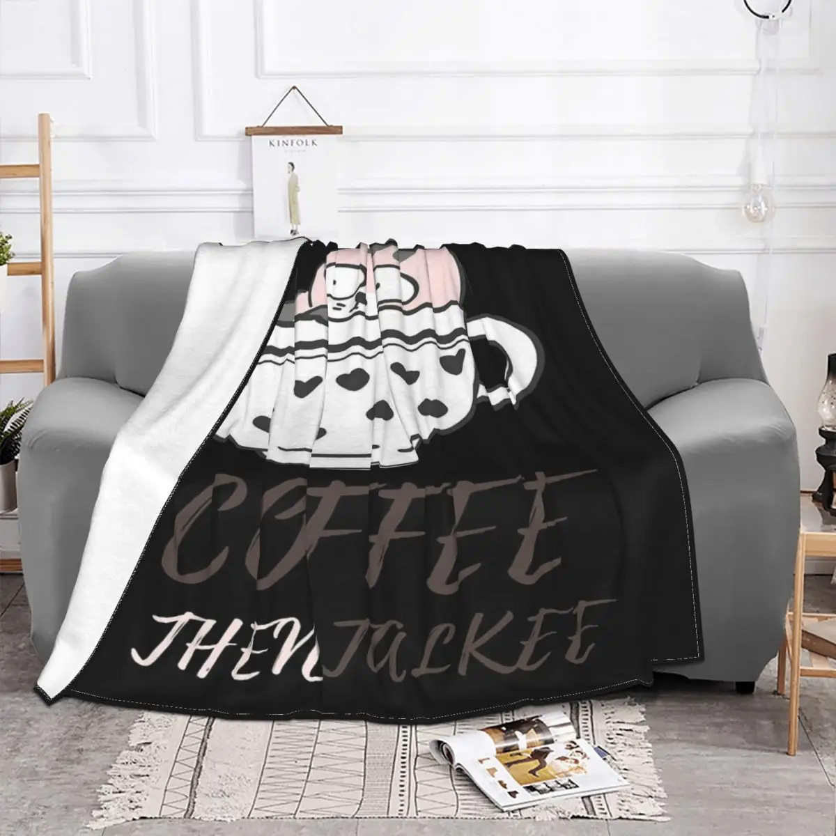 Coffee Then Talkee-colcha a cuadros para cama, manta con capucha, 9 unidades