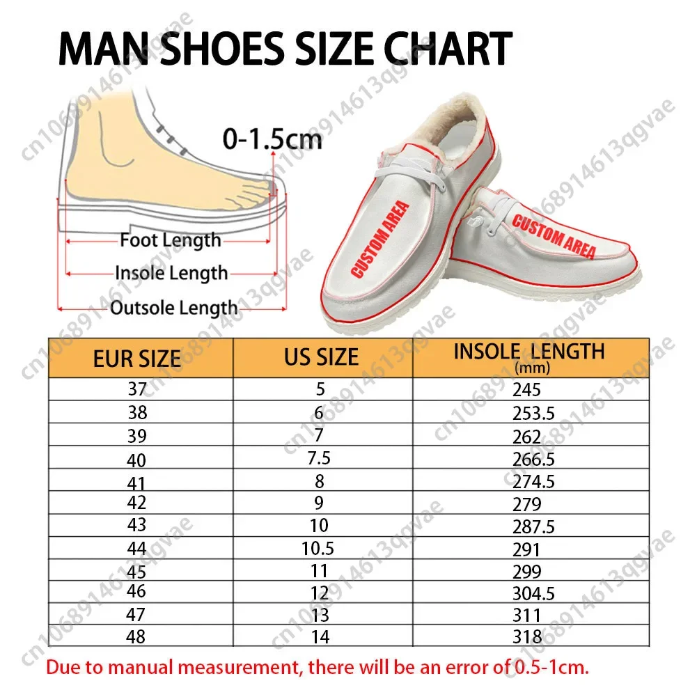 Customized Casual Shoes Plush Flat Shoe Men Woman Breathable Casual Indoor Outdoor Lightweight Footwear Couple Custom Made Shoe