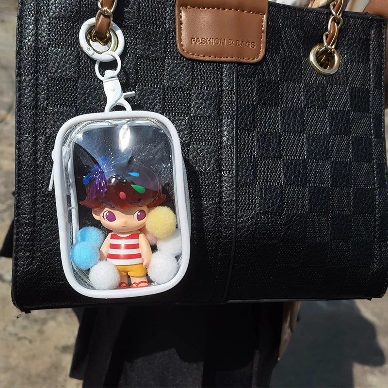 Clear Outdoor Bag Mini Transparent Storage Pouch Girl Shopping Protector Case For Small Little Nendroid Figure Plushy AC Toys