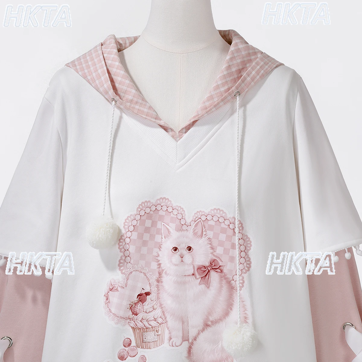 和風スイートキュートな刺繍入りラブストラップボウ付きルーズカジュアルチェック柄スウェットシャツコートAラインミニスカートセット女性用