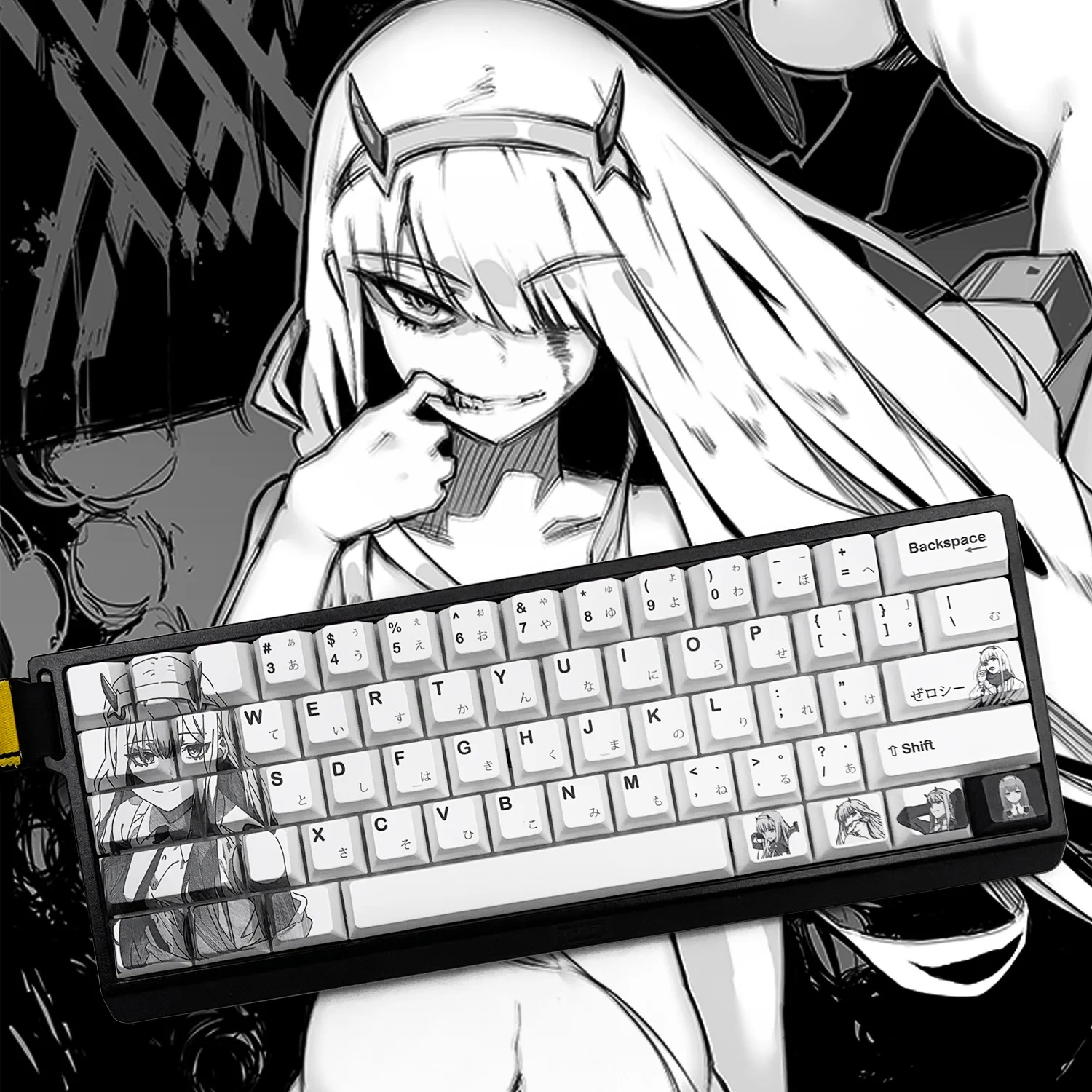 DARLING in the FRANXX Zero Two 131 Keycaps PBT Keycaps Mechanical Keyboard Game Customization