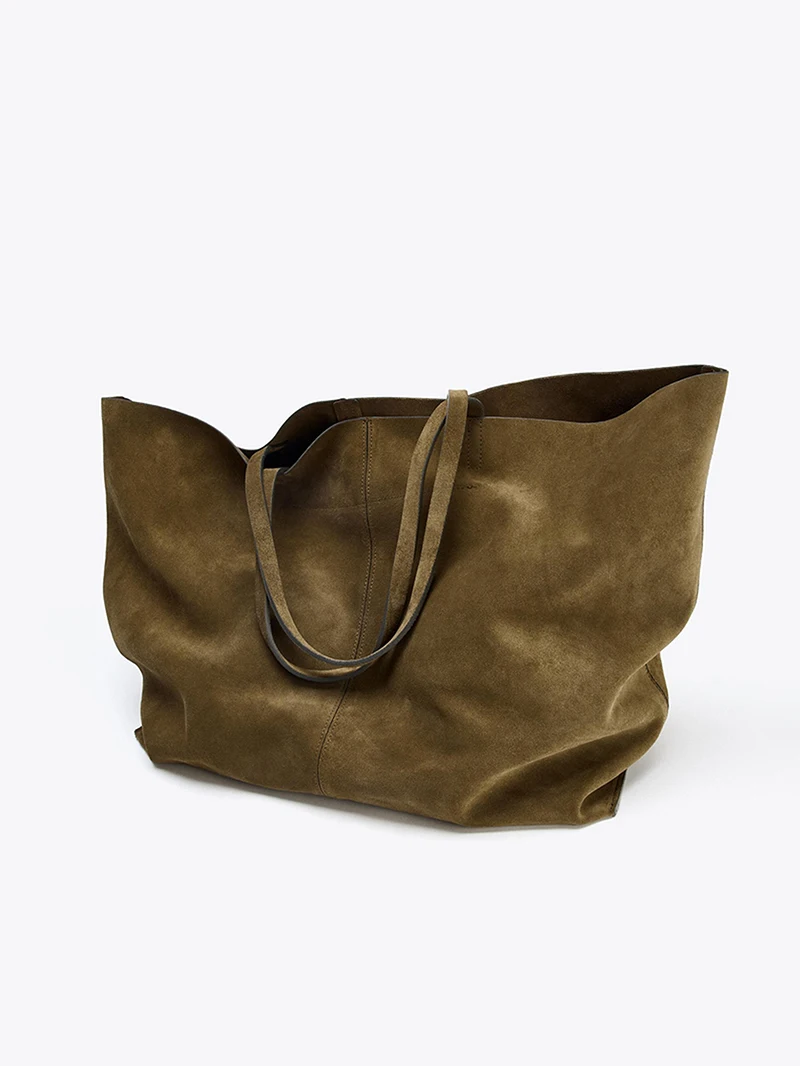 Women's Large Suede Bag Luxury Designer New Tote Bag for Everyday Style Large Capacity Fashion Shoulder Handbag for Ladies image 3