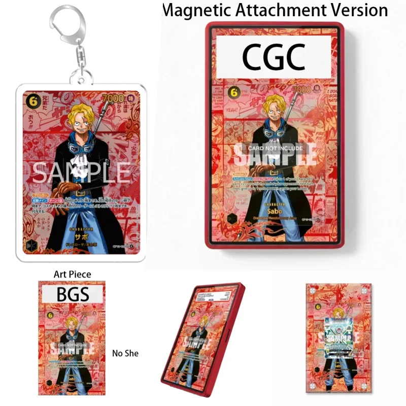 Expositor de arte para One Piece Sabo Anime, regalo para fans del anime, llavero con estuche protector de acrílico reciclable