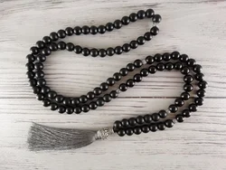 Suntemala 108 Meditation Beads Black Mala Beads Yoga Rosary beads Yoga Gift Buddhist necklace