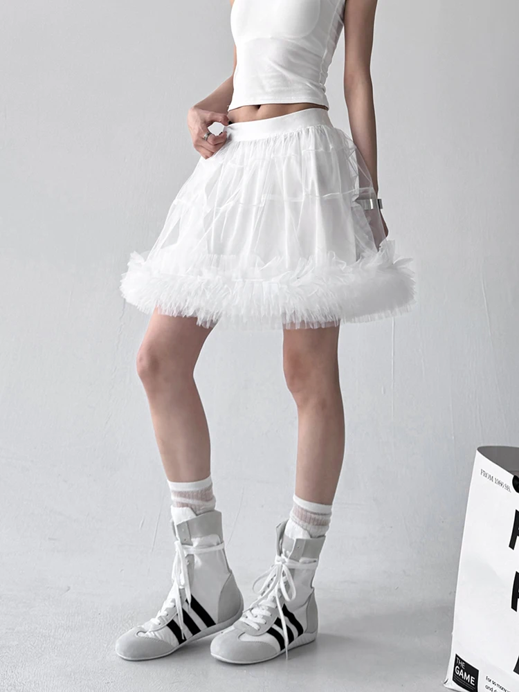 

Белая юбка трапециевидной формы, модная модная юбка из полиэстера и хлопка с высокой талией, эффект похудения Sli Quali